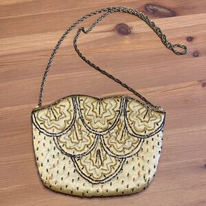 Vintage Yellow Beaded Women's Bag